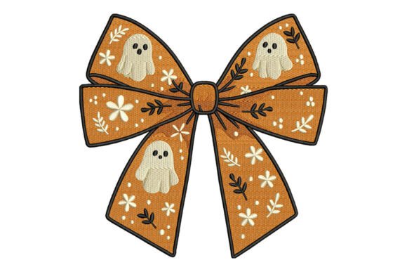 Cute Ghost Halloween Bow Embroidery Review