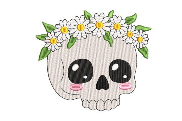 Cute Halloween Skull with Flowers: A Designer Review