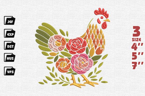 Folk Art Floral Rooster: An Embroidery Review