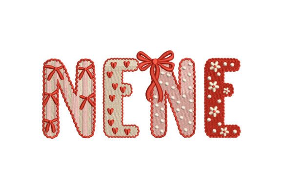 Red Pink NENE Text with Bow and Flowers Review